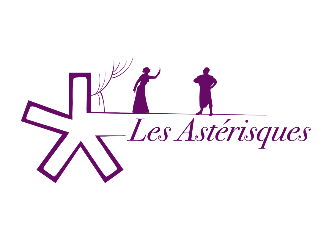 Logo des Astérisques : deux personnages sur une scène stylisée.